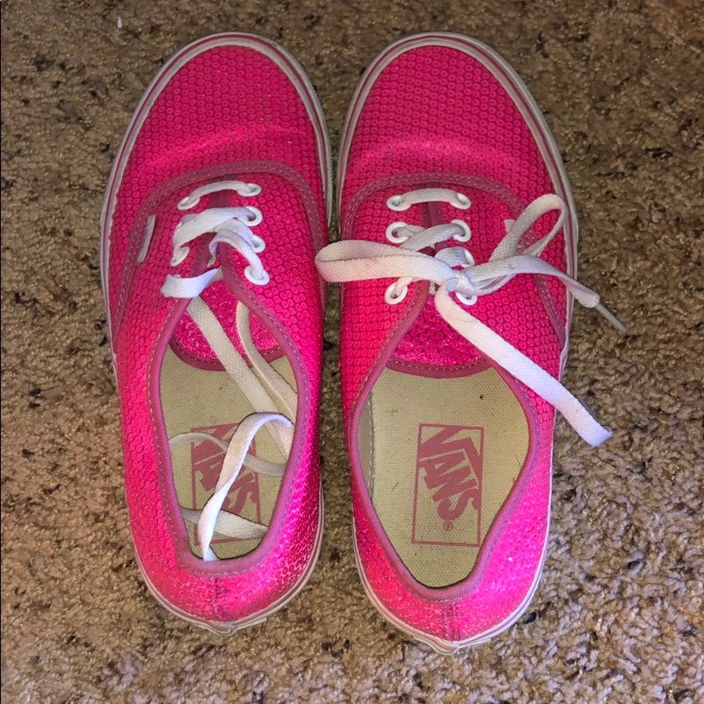 Pink sequin vans *never worn*